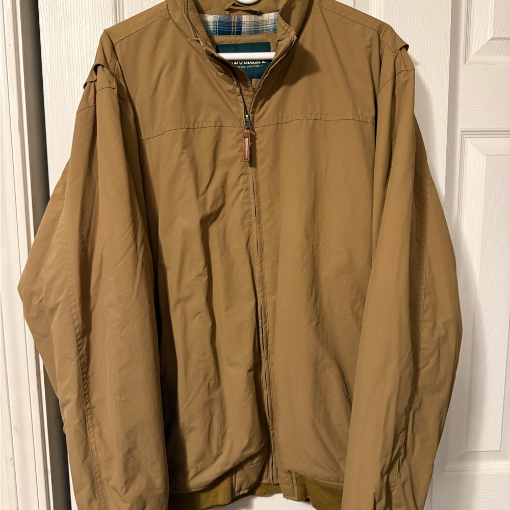 Outdoor Life Men’s Heavyweight Flannel Lined Tan Jacket 2XL (fits like XL)